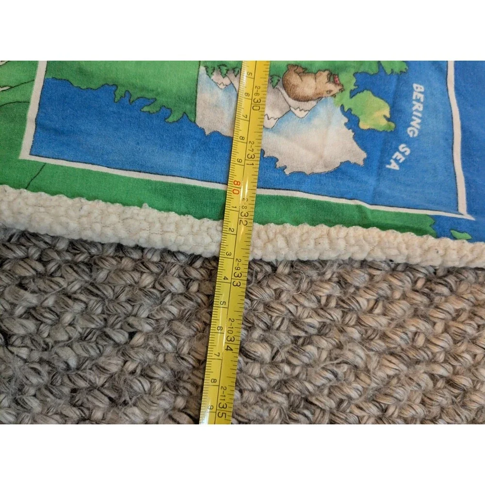Handmade USA United States of America Fabric Map Baby Blanket Play Mat 44x33‎